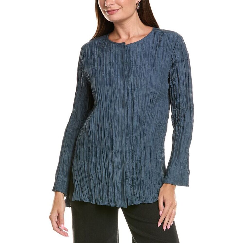 Eileen Fisher Womens  Round Neck Shirt, Grey